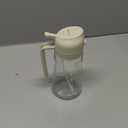 YARRAMATE 16oz/470ml Glass Olive Oil Sprayer for Cooking with Stickers, 2 in 1 Oil Dispenser for Kitchen Gadgets, Food Grade Premium Spray Bottle for Salad, Frying, BBQ (Creamy White)