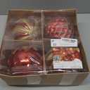 Alupssuc 6''/150mm Large Christmas Ball Ornaments, 4Pcs Christmas Tree Decor, Shatterproof Hanging Decorations with Hooks, Red & Gold Baubles for Xmas Tree, Wedding, Holiday and Party Decor