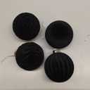 Large Velvet Christmas Ball Ornaments - 4 Inch Flocked Christmas Balls Shatterproof Decorative Hanging Ornaments Set for Xmas Tree Holiday Wedding Party Decor (Black, 4pcs)