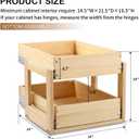 Mulush Pull Out Cabinet Organizer, 14''W21''D16''H Soft Close Slide Out Wood Drawer Shelves Storage for Kitchen, 2-Tier, Finished, Heavy-Duty, Bottom Assembly