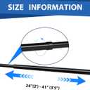 Threehoney Expandable Closet Rod for Wire Shelf Hanging Clothes Adjustable Heavy Duty Closet Hanging Rod Extender Heavy Duty Hanger Bar Metal Poles for Wardrobes Hanger, 1 Pack(24-41 Inch,Black)