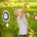 Chunful 3D Easter Bunny Wind Spinners Outdoor Hanging Ornament Gifts 10 Inch Kinetic Hanging Sculpture for Outdoor Indoor Garden Decoration Yard Art(Egg Style)