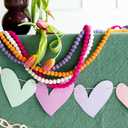 Paper Heart Garland Pre-Strung (No DIY!) Conversation Heart Garland Pastel Valentines Decor, 11 Foot Paper Banner for Galentines, Baby Showers, Weddings, and Valentines Day Decorations