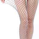 EVERSWE High Waist Fishnet Tights, Thigh High Suspender Stockings