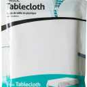 Jacent White Rectangular Table Cloth, 100% Peva Plastic Tablecloth: Rectangular, 52 x 70 Inch: 1 Pack