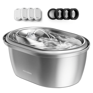 PETLIBRO Stainless Steel Cat Water Fountain, 101oz/3L Pet Water Fountain for Cats Inside, Food-Grade Dog Water Fountain, Automatic Cat Water Dispenser