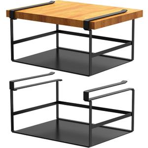 Under Shelf Storage Basket Organizer Hanging Holder for Kitchen, Pantry, Desk, Bookshelf, Cabinet Heavy Duty Slide-in Hanging Storage Basket (Black Large)