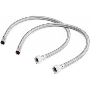 WMAXPFIT(2 Pack) 16 Inch Toilet Water Supply Line 3/8 Inch Female Comp. x 7/8 Inch Female Ballcock, Toilet Flexible Water Connector Hose, Stainless Steel Braided Water Supply Line (16 INCHES)