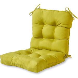 Greendale Home Fashions Outdoor Reversible Tufted Dining Chair Cushion, Lime