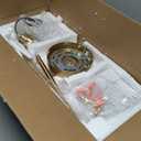 2 Pack 7.2-Inch Globe Pendant Lights, Mid Century Gold Pendant Light Fixtures, Globe Pendant Lights Kitchen Island with Milk Glass Shade Adjustable Hanging Fixture for Dining Room (Bulbs not Included)