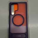 TORRAS Strong Magnetic & Seamless Stand for Samsung Galaxy S24 Ultra Case, Fit for MagSafe, Mil-Grade Drop Protection, Kickstand for Samsung Galaxy S24 Ultra Case, Translucent Back/Purple Edge