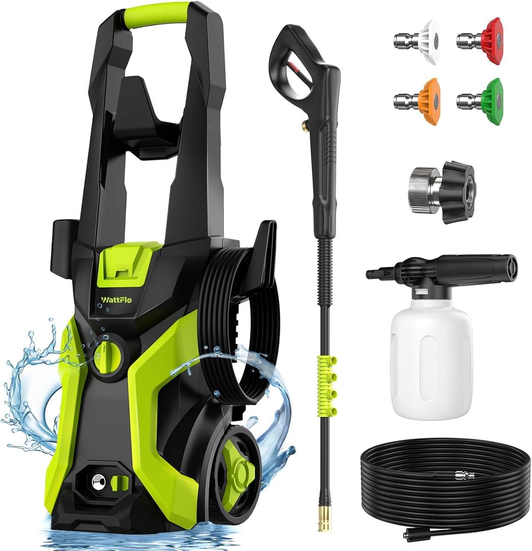 Electric Pressure Washer - 4200 Max PSI 2.5 GPM Power Washer with 4 Quick Connect Nozzles, Foam Cannon, 1800-Watt High Pressure Washer for Cars, Decks, Driveways, Home, Patios