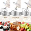 Aucma Stand Mixer,6.5-QT 660W 6-Speed Tilt-Head Food Mixer, Kitchen Electric Mixer with Dough Hook, Wire Whip & Beater (Almond Cream, 6.5QT)
