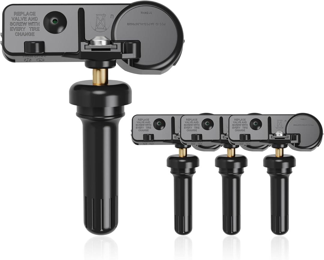 TPMS Sensor,315MHZ Tire Pressure Monitoring System Replacement for Ford F150 Ecosport Edge Escape Explorer Focus Mustang Lincoln MKC MKS MKT MKZ Navigator Replace#DE8T-1A180-AA 9L3Z-1A180-AF Set of 4