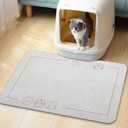 YCT Cat Pet Food Mat, Non-Slip Bottom Absorbent Quick Dry Feeding Mat for Dogs & Cats, Pet Supplies, 16.9"x24" Navy Blue