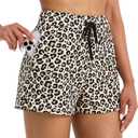 Willit Women's Shorts Hiking Athletic Shorts Yoga Lounge Active Workout Running Shorts Comfy Casual with Pockets 2.5" (3X-Large, Leopard)