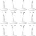 12 Pack Adjustable Doll Stand Compatible with 6.8 Inch Dolls, White Plastic Support Holder (Not Include Dolls)