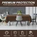 54IN X 320FT Plastic Table Cover Roll with Cutter Box, Cut to Size Plastic Table Cloths for Parties, Birthday, Disposable Tablecloth Roll for All Shape Tables (Brown, 54 Inch X 320 Feet)