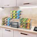 Simple Trending Metal Can Rack Organizer, Stackable Can Storage Dispenser Holds up to 36 Cans for Kitchen Cabinet or Pantry, Silver