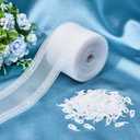 Juexica Transparent Wave Curtain Tape, 25 Meter 350 Hooks Ripple Fold Tape for Curtains and Drape Accessories