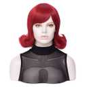 FVCENT Short Straight Side Bang Flip Out Shoulder Length Women Costume Wig (Red)