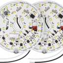 2 Pack LED Ceiling Fan Light Replacement Kit, Retrofit for Ceiling Lights, 15W 120V 5000K CRI90, Dimmable Engine for Pendant, Lantern