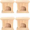 Zerodeko 3PCS Dollhouse Mini Wood Fireplace 1/12 Scale, Miniature Fireplace Furniture Model Prop, Miniature Dollhouse Furniture Accessories Decor