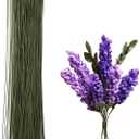 BEADNOVA Floral Stem Wire 50pcs 22 Gauge Fake Flower Stems Green Floral Wire for Flower Arrangement Florist DIY Bouquet (Dark Green, 50 Pcs)