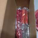 6 Pcs Adaptive Utensil with Bib Bowl Plate Set Weight Cutlery Gift for Elderly Disabled Hand Arthritis Parkinson(Red)