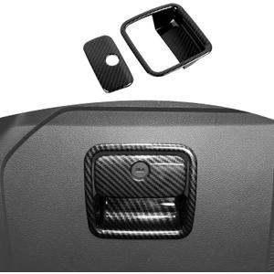 RT-TCZ for Jeep JL Glove Box Compartment Latch Handle Trim Cover for Jeep Wrangler JL JLU 2018 up for Gladiator JT 2020 up Black Carbon Fiber Grain Interior Accessories Black