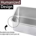 Stainless Steel Cat Litter Box for Adult Cats or Kitty/Kitten 19.5"x13.6"x6" Rust-Proof, High Side, Non Stick, No Smell, Easy to Clean Metal Cat Litter Box