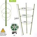 4 Pack Tomato Cage, 24 inches Plant Support Cages for Garden, Upgrade Garden Plant Stakes with Adjustable Rings, Plants Trellis for Tomato, Flower, Climbing Plants, with Twist Tie