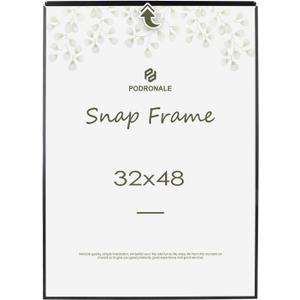 32x48 Poster frame, Plexiglass, Black Snap Frames, Coating Aluminum Profile, Display Horizontally & Vertically1PCS