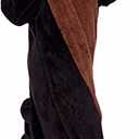Funziez! Sherpa Bear Adult Onesie - Animal Halloween Costume - Plush Teddy One Piece Cosplay Suit for Adults, Women and Men(Black, X-Large)