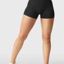 YEOREO Women's Biker Shorts 2.5" No Front Seam Elysina High Waist Hidden Scrunch Workout Gym Yoga Running Shorts (Black, M)