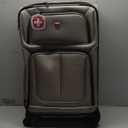 SWISSGEAR Sion Softside Expandable Spinner Luggage Durable Lightweight Travel Suitcase, Pewter, Checked-Medium 25-Inch