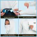 KastKing Sun Tamer Performance Fishing Hoodie, UPF 50 Sun Protection Shirt, Built-in Neck Gaiter, HYDROCOOLING Cooling Fabric (White), XXL