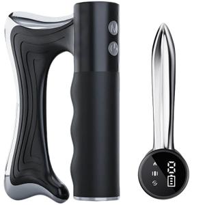 Electric Muscle Scraper Tool with Vibration,Massage& Heat, Portable Gua Sha Massager for Full Body Muscle Recovery, Relaxation, and Pain Relief (Black)
