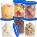 6 Pack Freezer Containers with Screw On Lids 32 Oz | Stackable Reusable Plastic Storage Container, Airtight Plastic Food Storage Containers with Twist Top Lids for Food Soup Jell