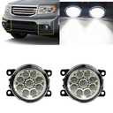 Pair of 36W 9 LED Bumper Fog Lights with PC Lens for Ford Explorer 2011-2015 & C-MAX 2013-2018 | Fits OE 4F9Z15200AA