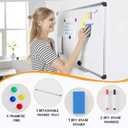 NEWBULIG White Board, 48" x 32" Magnetic Dry Erase Board for Wall with 1 Dry Eraser & 2 Multi-Color Markers & 4 Magnetic Pins, Silver Aluminum Frame for Office, Home, School