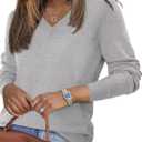 Womens Casual Long Sleeve Sweatshirt Soft Lightweight Cozy Knit Pullover Top 2025 L