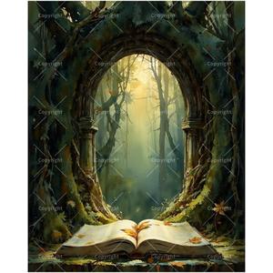 TAOPAOLAB Dreamy Paint by Numbers Kit for Adults - DIY Ancient Forest Archway with Open Book Painting on Canvas 16x20 Inches, Acrylic Paint Set for Beginners, Mystical Art for Home Decoration/Gifts