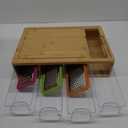 Bamboo Cutting Board with Containers, Lids, and Graters, Large Wood Cutting Board with Containers, Food Dropping Zone, Carving Board with Easy-grip Handle, Juice Groove (Classic-XL)