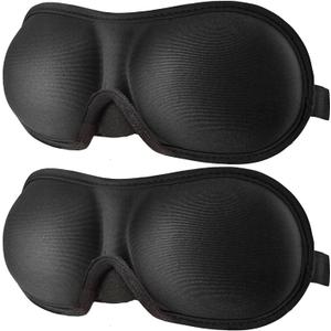 3D Eye mask for Sleeping,Machine Washable, Sleep Mask for Women, Blinder Blindfold Airplane (Black+Black)