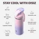 OISIZ Insulated Water Bottle 20 oz with 2 in 1 Spout and Straw Lid,One Click Safety Lock,100% Leakproof,Keep Cold 24H,Vacuum Stainless Steel Water Bottle for School,Travel and Sports,Dishwasher Safe