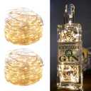 2Pack Fairy Lights Plug in, 33Ft 100 LEDs Waterproof Silver Wire Firefly Lights, Adaptor Included, Starry String Lights for Wedding Indoor Outdoor Christmas Patio Garden Decoration, Warm White