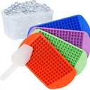 Mini Ice Cube Trays for Freezer with Bin and Scoop, 4 Pack 640 Small Nugget Ice Cube Tray Silicone BPA Free, Tiny Crushed Ice cubes Maker Molds for Chilling Coffee Juice Cocktail Whisky Boba