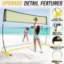 MangoStar Volleyball Net, 12FT Portable Volleyball Net for Backyard Beach, Adjustable Height, Freestanding Volleyball Net with Carry Bag for Indoor&Outdoor, Professional Net for Hitting&Serving
