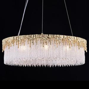 D23.6 Round Crystal Chandelier, Modern Gold Crystal Chandeliers for Dining Room, 10-Light Height Adjustable Chandelier for Living Room Bedroom Entryway Kitchen Island
